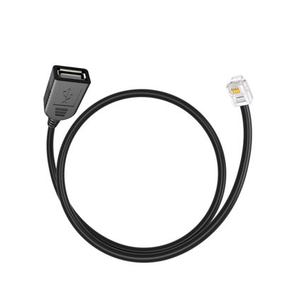 Picture of SYGGDERS RJ11 to USB Adapter, RJ116p4c to USB Female Cable, Used for Telephone Communication, Fax Machine, Modulation and Demodulation Adapter (30cm)
