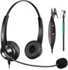 Picture of Callez RJ9 Telephone Headset Dual for Polycom Phone with Noise Cancelling Mic & Corded Office Phone Headset Compatible with Polycom Avaya Plantronics Mitel ShoreTel Digium Nortel Landline Phones