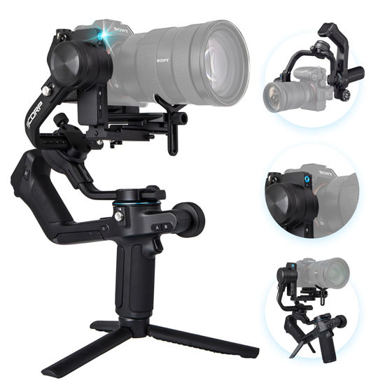 Picture of FeiyuTech SCORP 2[Official]Camera Stabilizer, Built-in AI Tracker,3-Axis Gimbal for Sony/Canon/Nikon/Fujifilm Mirrorless&DSLR Camera,Upgrade Joystick&Touch Screen,Max 5.51lbs, Native Vertical Shooting