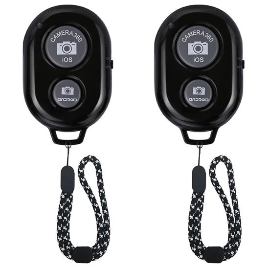 Picture of AngelReally Wireless Camera Shutter Remote Control for Smart Phones- Compatible with iOS/Android (2 Black)