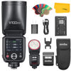 Picture of Godox V100C V100-C Round Head Camera Flash for Canon, TTL Flash with 100Ws Power, Intuitive Touchscreen, Lithium-Ion Battery, Built-in LED Modeling Lamp, with Detachable Sub Flash SU-1(USA Version)