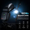 Picture of Godox V100C V100-C Round Head Camera Flash for Canon, TTL Flash with 100Ws Power, Intuitive Touchscreen, Lithium-Ion Battery, Built-in LED Modeling Lamp, with Detachable Sub Flash SU-1(USA Version)