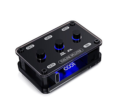 Picture of COOIDEA Digital Optical Audio Splitter 1 in 3 Out SPDIF Toslink Optical Splitter with Independent Channel Switch, Support Up to 192k/24Bit Compatible with LPCM2.0/DTS/Dolby-AC3 5.1 Channels