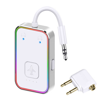 Picture of Beeitzie Bluetooth Transmitter for Airplane,Bluetooth V5.4 Transmitter for 2 Airpods/Headphones Dual Pairs.Wireless Transmitter for in-Flight/TV/Gym,with AptX LL,Metal Frame