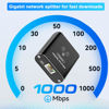 Picture of Gigabit Ethernet Splitter 1 to 2 Out with Cat 6 Ethernet Cable, 1000Mbps Internet Splitter 1 in 2 Out, ethernet Cable Splitter with USB Power Cable, RJ45 Splitter Connector for Cat 5/5e/6/7/8 Cable