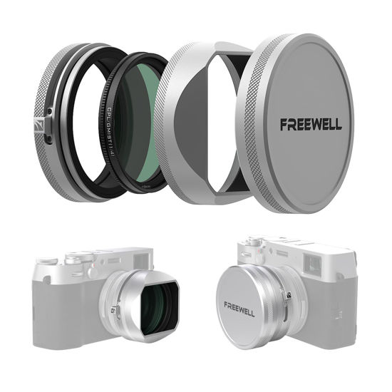 Picture of Freewell CPL/GMIST (1/4) Filter Kit with Lens Hood for Fuji X100 Series (X100, X100S, X100F, X100T, X100V, X100VI) (Silver)