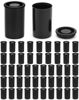 Picture of QWORK Film Canisters with Lids, 50 Pcs Plastic Camera Reel Containers 8 OZ, for Scientific Activity Small Accessories, Black