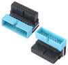 Picture of AAOTOKK 2 Pack Down Right Angle USB 3.0 19-pin Connector 90 Degree 19Pin/20Pin 3.0 USB Female to Male Extension Power Adapter Board for Desktop Motherboard Internal Header Adapter(Down/Blue-20Pin)