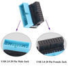 Picture of AAOTOKK 2 Pack Down Right Angle USB 3.0 19-pin Connector 90 Degree 19Pin/20Pin 3.0 USB Female to Male Extension Power Adapter Board for Desktop Motherboard Internal Header Adapter(Down/Blue-20Pin)