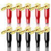 Picture of KUYIOHIFI 24K Gold Plated 90 Degree Banana Plugs，Dual Screw Locking Right Angle Banana/Speaker connectors(5 Pairs/10 Pcs)