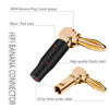 Picture of KUYIOHIFI 24K Gold Plated 90 Degree Banana Plugs，Dual Screw Locking Right Angle Banana/Speaker connectors(5 Pairs/10 Pcs)