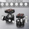 Picture of Low Profile Ball Head Tripod Ball Head ARTCISE KB44 Heavy Duty Tripod Head All Metal CNC Machining with Three 1/4" Quick Release Plates for Tripod, Monopod, DSLR, Camcorder, Max Load 66lbs /30kg