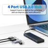 Picture of USB 3.0 Hub, 4 Ports USB A Splitter Ultra Slim Mini USB Expander, Multiple USB Hub for Laptop, PC, Xbox, Flash Drive, HDD, Console, Printer, Camera, Keyborad, Mouse and More