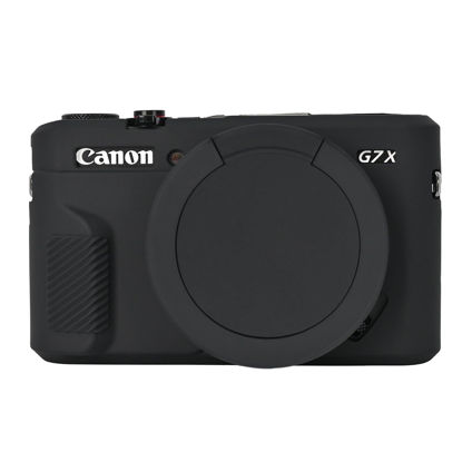 Picture of Easy Hood G7X Mark II Case, Protective Case for Canon Powershot G7X Mark II Digital Camera, Removable Lens Cover Silicone Sleeve Soft Camera Cover Rubber Protective Body Skin- Black