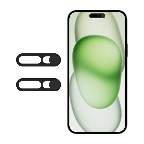 Picture of Webcam Cover Protector Protect Privacy and Security, Front Camera Cover, Camera CoverCompatible with iPhone 14Pro/14Pro Max/iPhone15/15Puls/15Pro/15Pro Max/16/16Plus/16Pro/16Pro Max(2PCS,Black)