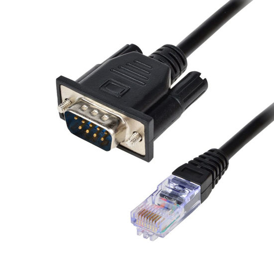 Picture of LFHUKEJI RJ45 to RS232,DB9 9-Pin Serial Port Male to RJ45 Female Cat5 Ethernet LAN Console 4.9Ft