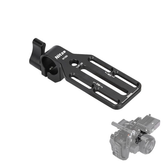Picture of Nitze 15mm Rod Clamp Adapter with Mounting Plate for Monitor, Wireless Transmitter/Receiver and DJI Focus Pro LiDAR - N10D