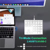Picture of LINKEET Tri-Mode Aluminum Numpad 7-Color Backlit Bluetooth 5.0/Wired USB-C/2.4G Wireless Number Pad Slim 35-Key Rechargeable Numeric Keypad External Keyboard Num Pad for Laptop, Mac - Silver White