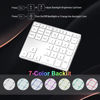 Picture of LINKEET Tri-Mode Aluminum Numpad 7-Color Backlit Bluetooth 5.0/Wired USB-C/2.4G Wireless Number Pad Slim 35-Key Rechargeable Numeric Keypad External Keyboard Num Pad for Laptop, Mac - Silver White