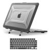 Picture of MOSISO Compatible with MacBook Air 13 inch Case 2025 2024 2023 2022 M3 A3113 M2 A2681, Honeycomb Heavy Duty TPU Bumper Plastic Hard Case with Kickstand&Keyboard Skin for MacBook Air 13.6, Black