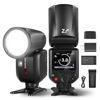 Picture of NEEWER Z2-N 2.4G TTL Round Head Flash Speedlite for Nikon, Upgraded UI, 2 Adjustable Modeling Lamps, TTL/M Quick Switch TCM Key, 76Ws Speedlight 1/8000s HSS 7.4V/2600mAh Battery 480 Full Power Flash