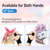 Picture of Falling in Art 5 Pack Drawing Gloves with Two Fingers, Digital Artist Gloves for Left and Right Hand, Soft Art Gloves for Graphic Drawing Tablets, iPads, Monitors and Paper Sketching, M