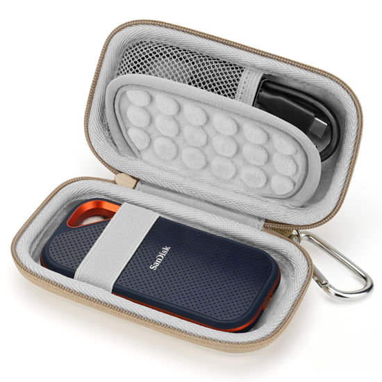 Picture of Yinke Hard Case for SanDisk Extreme Pro/SanDisk Extreme External SSD 500GB 1TB 2TB Travel Case Storage Bag(White)