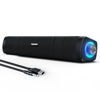 Picture of Uakinat USB Computer Speakers,Computer Speakers with 3.5 mm aux,Wired USB Powered & Colorful LED Lights with Switch Button,Surround Sound Portable SoundBar for Monitor Laptop Phone(Black)
