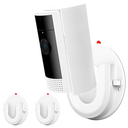 Picture of 2 Pack Adhesive Wall Mount for Ring Indoor Cam(2nd Gen/1st Gen), Strong VHB Stick On,No Drilling Mounting Bracket for Ring Camera or Screw,Two Ways Installation