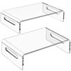 Picture of Zimilar 2 Pack Monitor Stand Riser, Acrylic Monitor Stand for Computer, Laptop, Printer, Notebook, Premium Clear Laptop Stand Acrylic Monitor Riser for Home Office, Monitor Stands for 2 Monitors