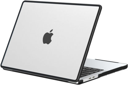 Picture of BlueSwan Anti-Cracking Hard Shell Case Compatible with MacBook Pro 14-inch 2025 2024-2021 Release M4 M3 M2 M1 Pro/Max Chip, Anti-Fingerprint Soft TPU Bumper, Frosted Clear