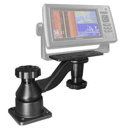 Picture of WINDFRD All Aluminium Fish Finder & Chartplotter Mount, Reinforced Arm Marine Electronic Mount, Compatible with Garmin, Lowrance and More Depth Finder