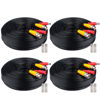 Picture of WILDHD BNC Cable 4x100FT, All-in-One Siamese Video and Power Security Camera Wire, Camera Cable for All Max 5MP HD CCTV DVR Surveillance System (100FT 4PACK, Black)