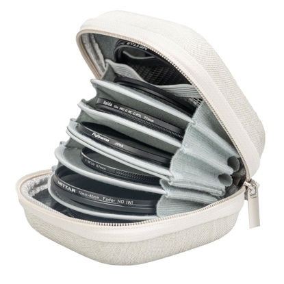 Picture of Nkmooxe Durable 52/58/67/77/82/95mm Lens Filter Pouch Case for 8 Circular Filters Up to 95mm, Dustproof & Water-Resistant Camera Lens Filter Storage Wallet for ND UV CPL Filters