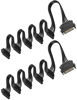 Picture of upHere 1 to 5 SATA Power Splitter Cables 19.7 in (500 mm) - 15 Pin Male to Female Power Cable Splitter Powers up to 5 Hard Disk Drive, SSD, Optical Drives (2 Pack, Black)