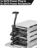 Picture of upHere 1 to 5 SATA Power Splitter Cables 19.7 in (500 mm) - 15 Pin Male to Female Power Cable Splitter Powers up to 5 Hard Disk Drive, SSD, Optical Drives (2 Pack, Black)