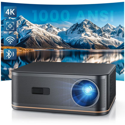 Picture of HAPPRUN 4K Home Theater Projector with 1000 ANSI Lumens Ultra HD Image, Auto Focus, WiFi 6 and Bluetooth 5.2, Projector for Indoor/Outdoor, Compatible with TV Sticks, Gaming Consoles, Phones