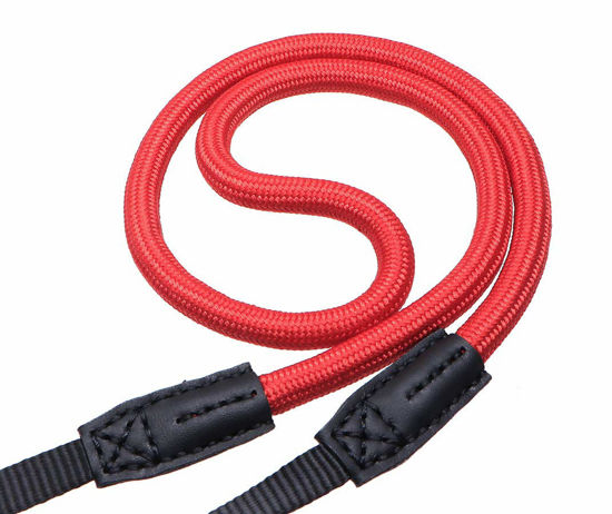Picture of HITHUT Quick Release Camera Neck Strap Shoulder Strap Belt for Mirrorless Digital Cameras Climbing Rope with Quick Release QD Loops Connector with O-Ring Adjustable Length 30-53inch Red