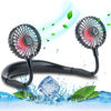 Picture of VAGAU Portable Cooling Neck Fan, Rechargeable USB Personal Neck Fan with Colorful LED lights, 360° Rotation, Wearable Neck Fan Air Conditioner for Office Travel Sport, 3 Adjustable Speeds（Black）