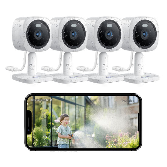 Picture of Hugolog 3K 5MP Outdoor Indoor Security Cameras for Home Security, Home Camera with Starlight Color Night Vision,Built-in Spotlight,Motion Detection,2-Way Talk,US Cloud & Local Storage,Works with Alexa