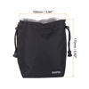 Picture of PATIKIL Soft Drawstring Lens Case, Lens Pouch Bag with Cotton Pad 3.94" x 3.94" Thick Fleece Cloth Camera Lens Bag for SLR Lens Water Cups, Black