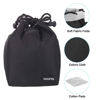 Picture of PATIKIL Soft Drawstring Lens Case, Lens Pouch Bag with Cotton Pad 3.94" x 3.94" Thick Fleece Cloth Camera Lens Bag for SLR Lens Water Cups, Black