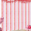 Picture of Valentines Decorations Foil Fringe Curtains: 2 Pack 3.3 X 6.6 ft Red Pink White Heart Tinsel Backdrop Photo Booth Prop Streamers for Wedding Anniversary Birthday Valentines Party Decor