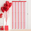 Picture of Valentines Decorations Foil Fringe Curtains: 2 Pack 3.3 X 6.6 ft Red Pink White Heart Tinsel Backdrop Photo Booth Prop Streamers for Wedding Anniversary Birthday Valentines Party Decor