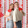 Picture of Valentines Decorations Foil Fringe Curtains: 2 Pack 3.3 X 6.6 ft Red Pink White Heart Tinsel Backdrop Photo Booth Prop Streamers for Wedding Anniversary Birthday Valentines Party Decor