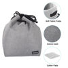 Picture of PATIKIL Soft Drawstring Lens Case, Lens Pouch Bag with Cotton Pad 5.91" x 3.94" Thick Fleece Cloth Camera Lens Bag for SLR Lens Water Cups, Grey