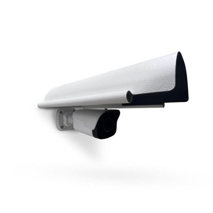 Picture of KENUCO Sun Rain Shade Cover Compatible with Outdoor Security Cameras, Aluminum Alloy Material - White