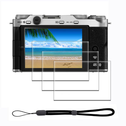 Picture of iDaPro Screen Protector for Fujifilm X-M5 Fuji XM5 + Hand Lanyard [3+1 Pack],Tempered Glass Easy Installation