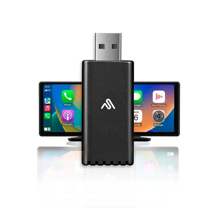 Picture of Wireless CarPlay Adapter - Fastest 5Ghz - AutoSky - Plug and Play - USB-C and USB-A Cables - Wired CarPlay Required