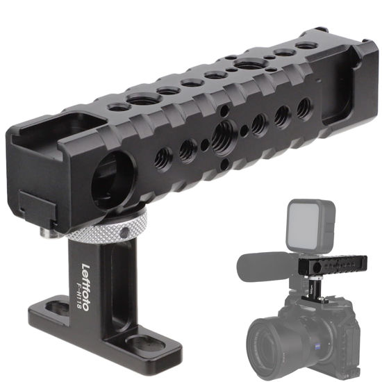 Picture of Universal Camera Top Handle Grip/Side Handle, for DSLR Camera Cage Video Camcorder Rig Video Film Movie Making,with Shoe Mount for LED Lights Microphones